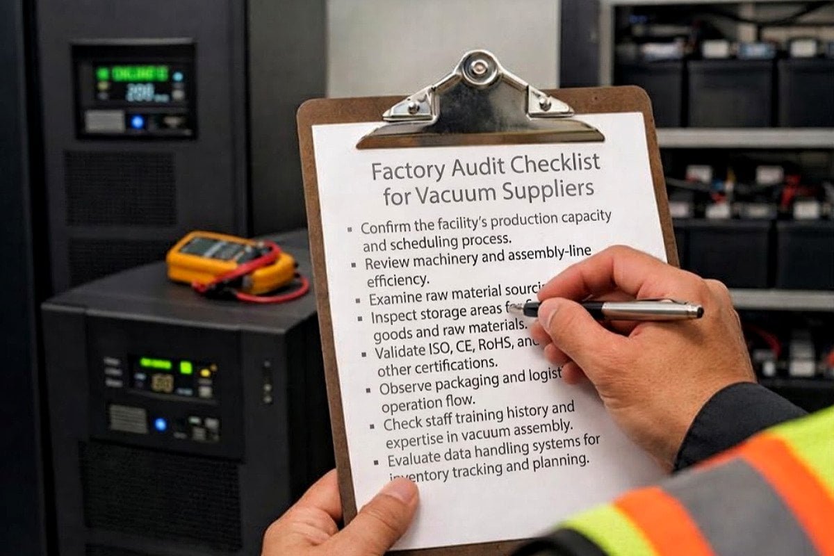 Audit checklist for vacuum cleaner suppliers